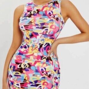 Ladies size XL colorful bodycon dress